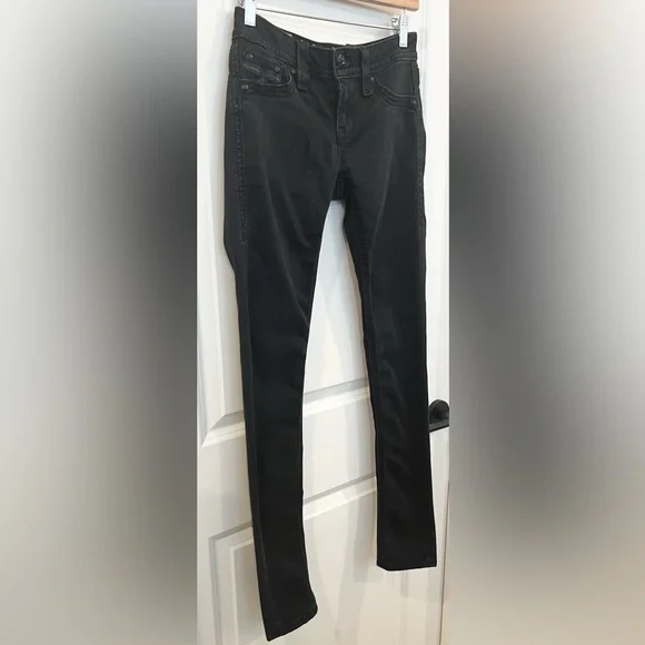 Rock Revival Marisa Black Denim Skinny Jeans Womens Low-Rise Casual Size 26x32 - Picture 2 of 11
